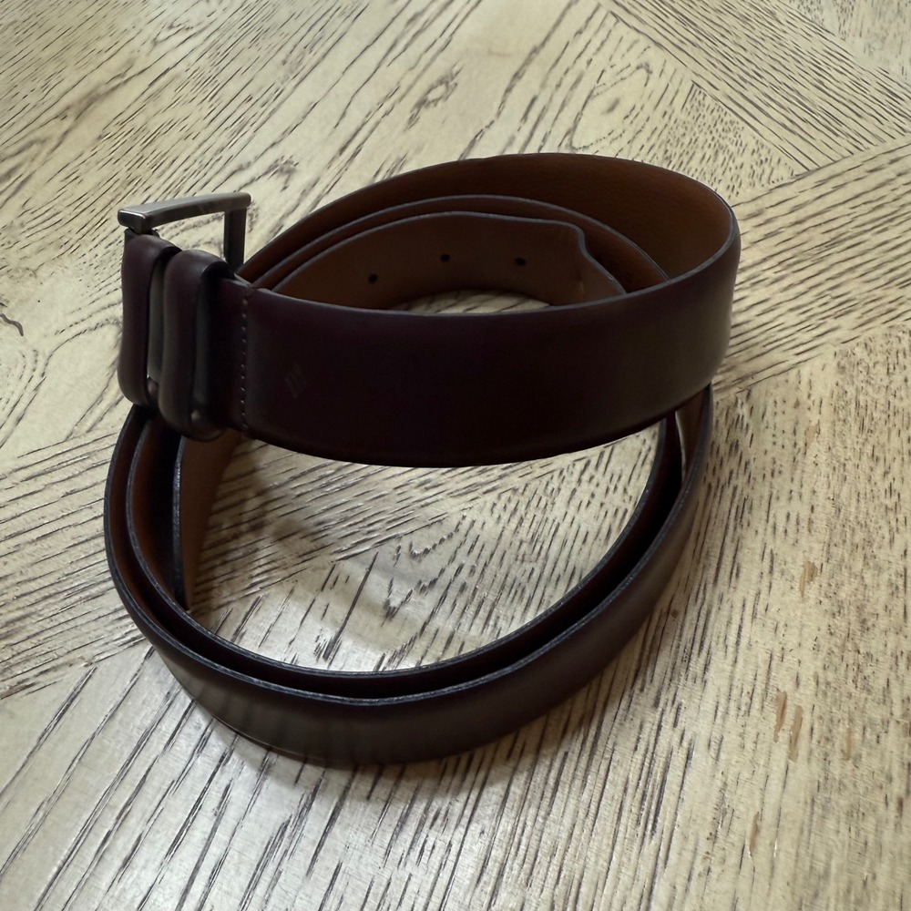 Joseph Abboud Brown 48/120 Genuine Leather Belt Handcrafted in Italy
